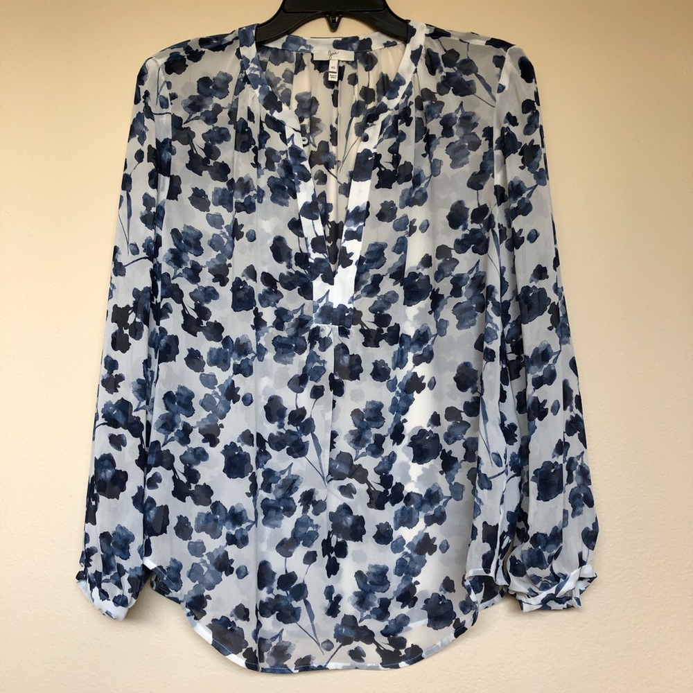 JOIE Floral Silk Blouse Size XS